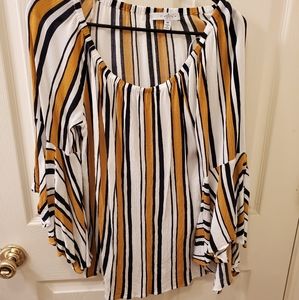 Off the shoulder blouse w/ bell sleeves